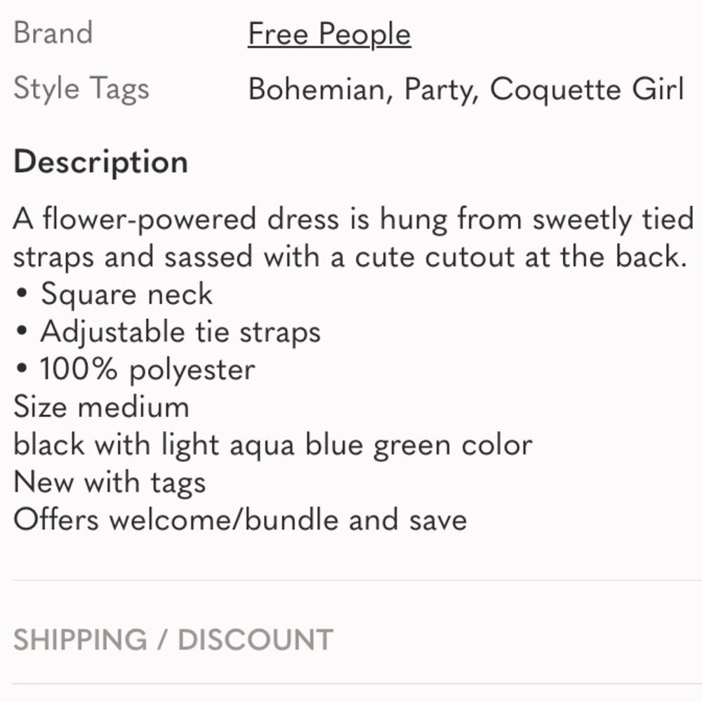 Free People! Retro Daisy Asymmetrical Floral Mini Dress In Black Combo NWT! - Picture 8 of 8